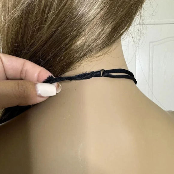 Zara Mini Dress Sz Large Halter Satin Black Cowl Sundress Night Slip Minimalist - Picture 5 of 12